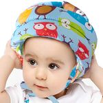 Baby Safety Helmet, IULONEE Infant Head Shape Protector Toddler Protective Hat Adjustable Crash Helmet for Learning to Walk(Owl Blue)