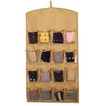 Arvanaindia ‎16 Pockets Clear Hanging Bag Socks Bra Underwear Belts Ties Scarfs Rack Hanger Storage Organizer Wall Hanging Closet Shelves Storage Pocket Pack of 1