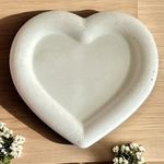 Nandini Homeware™ Hand Crafted Concrete Cloud Tray Use as Multipurpose Organiser and Home Décor (Heart Shaped)