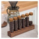 Primst Single Dose Coffee Bean Storage Tubes, 6 Tubes Coffee Bean Cellars Coffee Storage Containers Sealed Dosing Glass Vials for Tea, Coffee, Spices