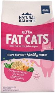 Natural Balance Fat Cats Low-Calorie Dry Cat Food for Overweight Adult Cats, Chicken Meal, Salmon Meal, Garbanzo Beans, Peas & Oat Groats Recipe, 15 Pound (Pack of 1)