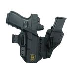 B Bluetac Kydex IWB Holster with Magzine Holder for Glock17/19, Glock 43, Glock 48, P365X/P365XL, P320, CZP10-C, Fits Different Optics Sight (Glock 17/19, Right)