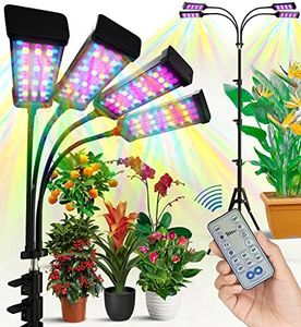 Everlasting Comfort Grow Lights for Indoor Plants Full Spectrum - LED Grow Light (4 Lamps), 3-18 Hour Timer, Adjustable 63" Tripod, Indoor Grow Lights for House Plants, Plant Light for Seed Starting