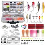 Fishing Lures Kit with Tackle, 137 PCS Fishing Accessories Including Top Water Lures, Crankbait, Minnow, VIB, Popper, Soft Fishing Baits, Spoons, Hooks, Worms, Jigs, Tackle Box for Bass, Trout