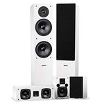 Fluance Elite High Definition Surround Sound Home Theater 5.0 Channel Speaker System Including Floorstanding Towers, Center Channel and Rear Surround Speakers - White (SXHTBWH)