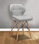 Bhumika Overseas Faux Leather Standard Dining/Café Chair (Light Grey)