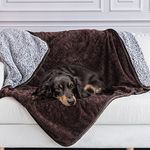 PATTEPOINT Waterproof Dog Bed Blanket 130*145 cm Soft Fleece and Warm Pet Throw for Dogs Cats, Double-Sided Premium Soft Sherpa Throw Protector for Couch,Car, Bed from Spills Stain or Pet Fur, Coffee