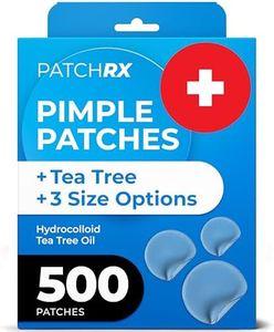PatchRx Pimple Patches for Face (500 Patches), Hydrocolloid Acne Patches with Tea Tree Oil, Pimple Patch Pimple Stickers - Hydrocolloid Patch Acne Dots - Acne Pimple Patches For Face - Zit Patches