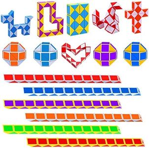 GOLDGE Mini Cubo di Serpente Giocattolo Magico Gadget Compleanno, 12 Pezzi 24 Blocchi Serpente Cubi Velocità Magici Serpente Twist Cubo Puzzle per Regalini Fine Festa Compleanno Bambini