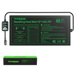 VIVOSUN 10"x20.75" Seedling Heat Mat with Built-in Temperature Controller, UL & MET-Certified Waterproof Plant Heating Pad for Germination, Hydroponics, Brewing, Breeding, and Greenhouses