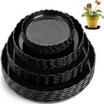 ZOOFOX 24 Pack Black Plant Saucer, Heavy Duty Round Flower Plant Pot Saucer, Indoor Outdoor Plant Drip Trays for Flower Pots and Planters (6 Inch/ 8 Inch/ 10 Inch/ 12 Inch)