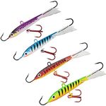 THKFISH Ice Fishing Jigs Lures Ice Fishing Lures Ice Fishing Gear for Crappie,Panfish,Walleye,Bluegill Vertical Jigs Kit Fishing Tackle 4PCS 18g(2/3oz)