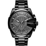 Diesel Watch for Men Mega Chief, Quartz Chronograph Movement, 51 mm Black Stainless Steel Case with a Stainless Steel Strap, DZ4355