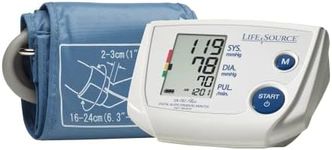 A&D Medical LifeSource Blood Pressure Machine with Small Upper Arm Cuff (16-24 cm/6.3-9.4" Range) Home BP Monitor, One Click Operation with Easy To Read Precise Illuminated Readings