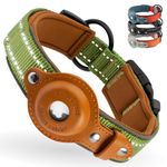 Airtag Dog Collar, CollarDirect, Reflective Dog Collar for Apple Air Tag for Large, Medium, and Small Dogs (Green, L (16.5-20 in))