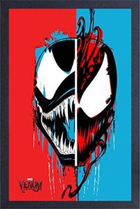 Pyramid America - Marvel Poster - Venom Split Face - Venom Let There Be Carnage - 11 x 17 Frames Poster Wall Art Ideal for Home Decor, Room Decor & Office Decor