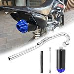 Wai Danie 1.1in Motorcycle Exhaust Muffler Silencer Pipe Compatible with CRF50 XR50 70cc 110cc 125cc SSR110 SSR125 Rocketa Taotao DB10 DB14 Baja Xpro Apollo Rocketa Coolster Chinese Pit Dirt Bike Blue