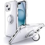 Silverback for iPhone 15 Plus Case Clear with Ring Kickstand, Protective Soft TPU Shock -Absorbing Bumper Shockproof Phone Case for Apple iPhone 15 Plus 5G 6.7'' - Clear