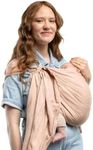 Boba Ring Sling Baby Carrier Newborn to Toddler - Lightweight & Breathable Baby Sling Carrier, Hip-Healthy Baby Carrier Sling, Baby Wrap Carrier for Front & Hip Carry, 8-35 lbs (Peony)