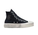 Converse Women's Chuck Taylor All Star Lift Platform Punk Distressed Shoes Size 7, Black/White/Distressed, 38.5 EU, Black Erget Black, 5.5 UK