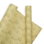 Pink Paper Co. Gift Wrapping Paper Sheets Size: 19x28 inches, with Name Stickers and Satin Ribbon (Pack of 5, Yellow)