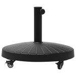 Outsunny 22.7 kg Garden Parasol Base with Wheels, Resin Outdoor Umbrella Stand Round Garden Sunshade Holder for 38 mm/48 mm Poles