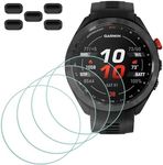 Screen Protector for Garmin Approach S70 47mm Premium GPS Golf Smartwatch [4 Pcs] + Anti-dust Plugs 5Pcs, MTHGH Tempered Glass 9H Hardness Bubble Free Film Ultra-Thin Protective Cover