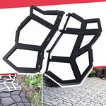 17"x17"x1.6" Walk Maker Reusable Concrete Path Maker Molds Pathmate Stone Molding Stepping Stone Paver Yard Patio Lawn Garden DIY Walkway Pavement Paving Moulds (Irregular)