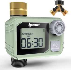 IPOW 24 Hours Duration Sprinkler Timer 3 Automatic Watering Mode Water Timer for Garden Hose with Rain Delay/Manual Mode, IP65 Waterproof Digital Irrigation Timer System for Lawns,1 Outlet