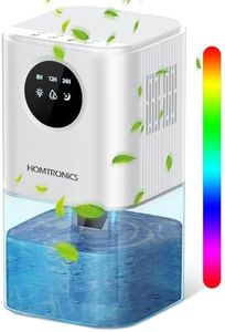 1700ml Dehumidifier, [Timing Function] Homtronics Small Dehumidifier for Home Up to 25㎡, Quiet Sleep Mode, Auto Shut-Off, 7 Colorful Light, Ideal for Bedroom, Closet, Basements，RV, Moisture Absorber