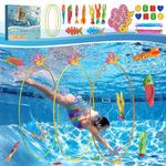 POJZIUY 26PCS Dving Toys, Pool Toys with Underwater Diving Ring for Boys and Girls Ages 3-8, 8-12, Pool Games Swimming Toys are Used in Children's Underwater Training Sports Programs to Enhance Fun