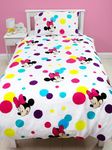 Disney Bedding Set | Minnie Single Duvet Set |Girls Reversible Bedding | Polka Dot Minnie Mouse Bedding |Multicolour