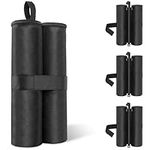 ECENCE 4 Pack Gazebo Sand Bags Weights, Pavilion Weights, Sandbags for filling and weighting Pop-Up Tent Canopy and Patio Umbrella, 600D Oxford Material Black