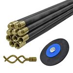 Faithfull FAIDRSET12 Drain Rod Set 9M (30ft) 10 x Rods, plunger, worm. Brass Rod Commectors