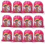 Oytra Bulkhunt 12 Casual Drawstring Bags Pink Party Favor Haversack Dori For Return Gifts Kids Birthday Girls