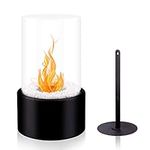 BRIAN & DANY Tabletop Bio Ethanol Fireplace with Cylindrical Glass