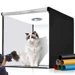 Fasonic 32"x32" Photo Studio Light Box Photography, Large Lightbox for Product with 3 Stepless Dimming Lights Panel, 210 LED Beads, Professional Photo Booth Shooting Tent Kit with 6 Color Backdrops