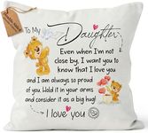 Kies Gift®(Double-Sided) Daughter Gifts from Mum Birthday Gift Cushion Covers 18x18 Inches Gifts for Daughter Teddy Bear Daughter Gifts from Dad Personalised Gifts 18th Birthday Gifts for Daughter