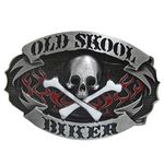 LKMY Old Skool Skull Biker Motorcycle Choppers belt buckle(Skull4), Size:Buckle:Approx 3.7"x2.6"(9.4cm x 6.5cm)