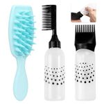 EACHPT Hair Oil Applicator Bottle, 3pcs Root Comb Applicator Bottle with 1 Hair Massager, Scalp oil Applicator with Graduated Scale for Salon Home DIY