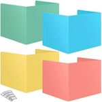 16 Pack Desk Privacy Folders for Students Desk Divider - Designer Pastel Color Privacy Folders for Students - Easy to Clean Strong Plastic Privacy Shield Desk Dividers for Students Classroom Supplies