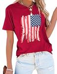 Zeagoo American Flag Shirt Summer S