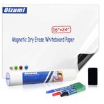 OIZUMI Magnetic Whiteboard Paper, 16" x 24" Self Adhesive White Board for Wall,White Board Dry Erase Sticker for Home Office School,Great for Bulletin, to do List,Family Graffiti Wall