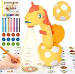 KETIEE Unicorn Drawing Projector Toys for Ages 5-7: Trace and Draw Projector for Kids with Cute Unicorn Look, Smart Art Sketcher Projector with 96 Stencils, Toddler Toys for Girls Boys 3+ (Yellow)