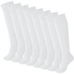 Handepo 4 Pairs Softball Socks Baseball Socks Men's Athletic Socks for Youth Men and Women, Size Medium (White)