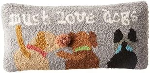 Mud Pie Must Love Dogs Hook Pillow, 1 Count (Pack of 1), Gray