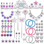 EPHIIONIY Princess Jewellery Dress Up Accessories Toy Playset for Girls (50 pcs)