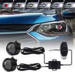 aakichi AUTO LED Devil Eye Headlights Kit, Dynamic Demon Eye Design, 12-36V, HD Lens, Remote Control,Big Eyeball Lights for Cars and Motorcycles