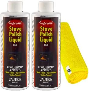 Quantum Kleen Micro Fiber Towel + 2-8OZ Imperial Stove Polish Liquid | 16 OZ Total, Restore and Preserve Cast Iron Stoves - Ultimate Cleaner and Polish Combo for Wood, Pellet, and Gas Stoves
