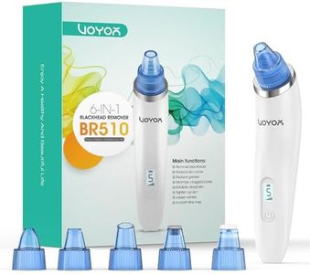 VOYOR Blackhead Remover Vacuum Pore Cleaner - Electric Facial Comedone Extractor Kit with LCD screen and 5 Suction Levels, 6 Heads, USB Rechargeable Acne & Whitehead Remover Tool for Men & Women BR510